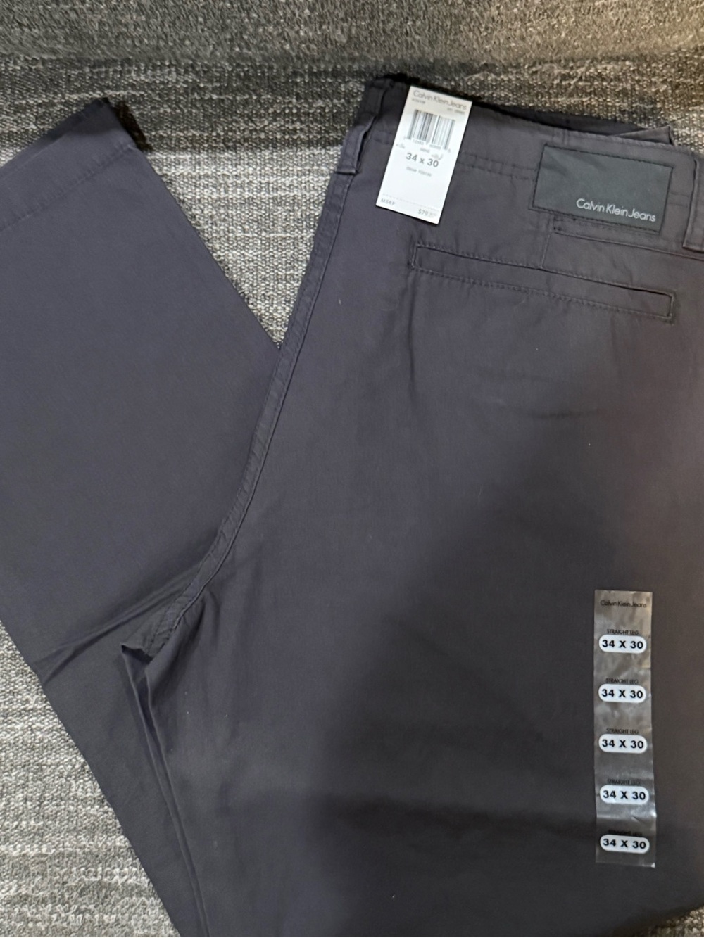 Calvin Klein Jeans Men's Charcoal Gray Chino Pants